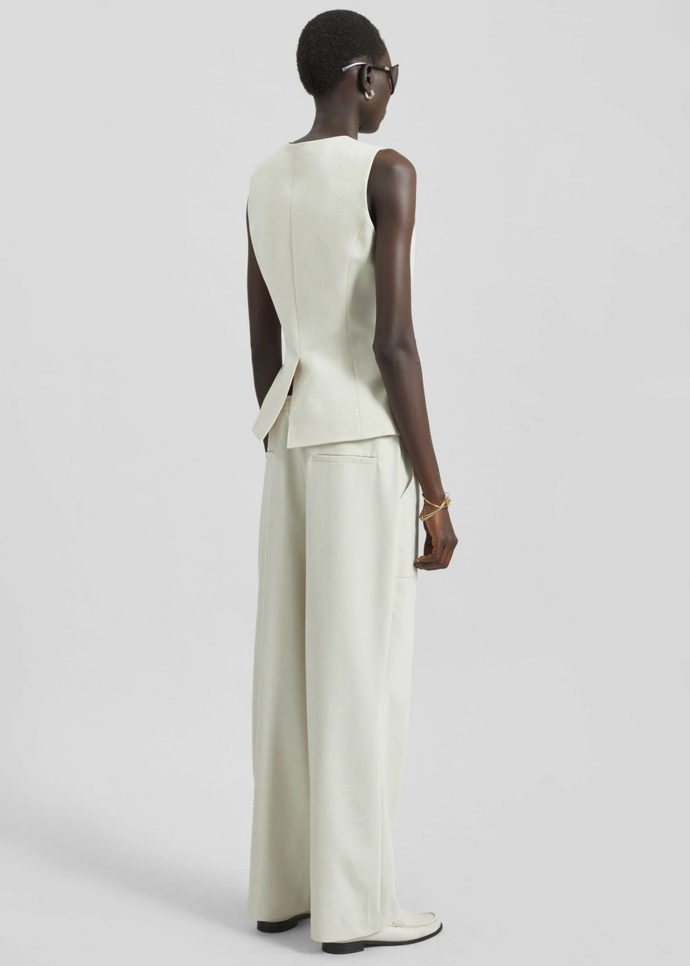 Ronne Straight Trousers Cream - Women