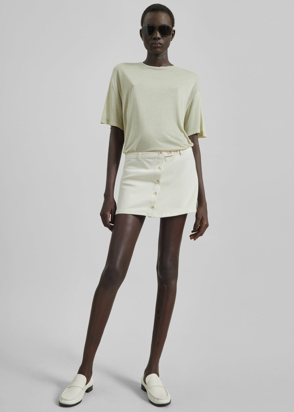 Ronne Mini Skirt Cream - Women