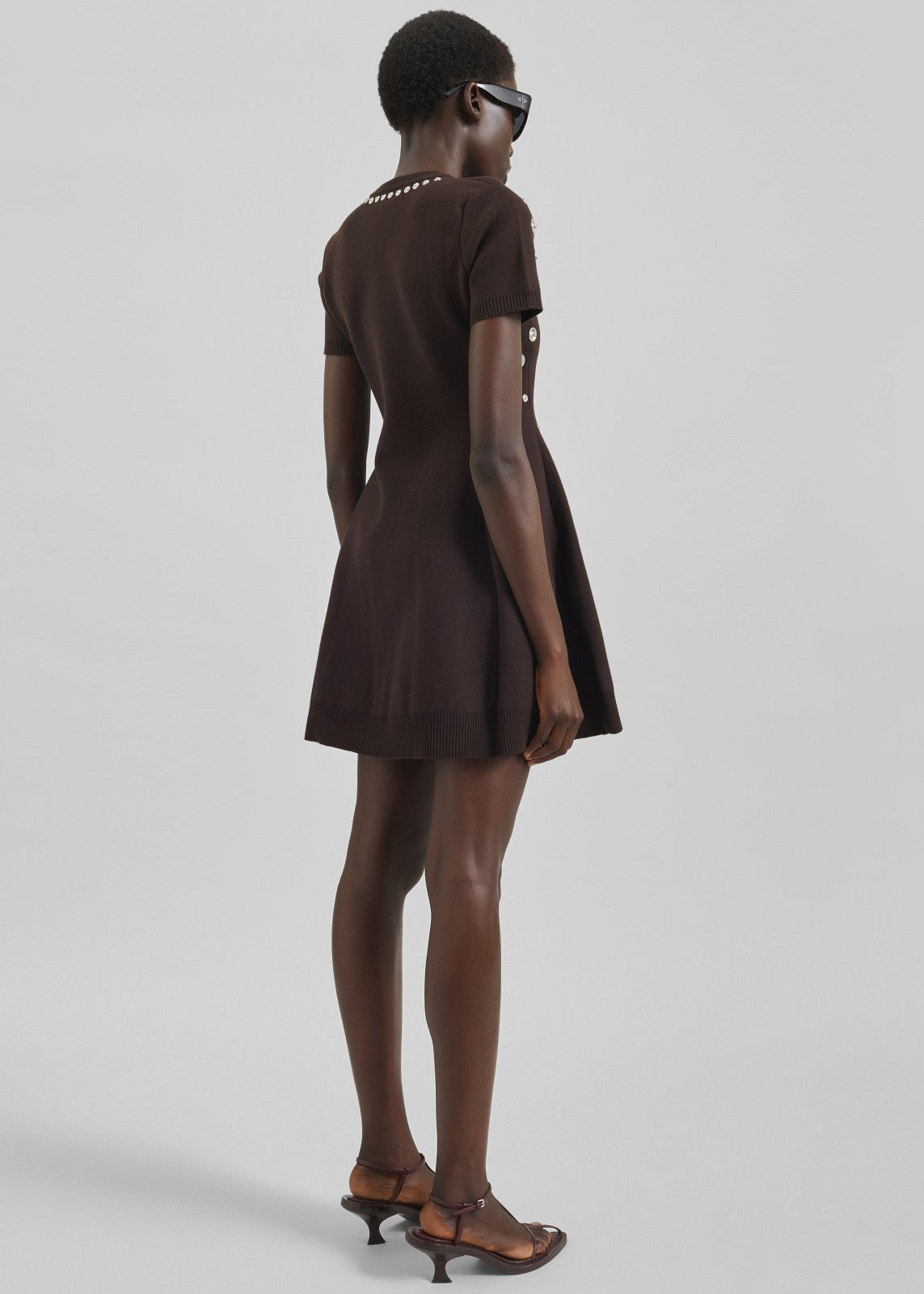Coperni Snap Babydoll Dress Brown - Women