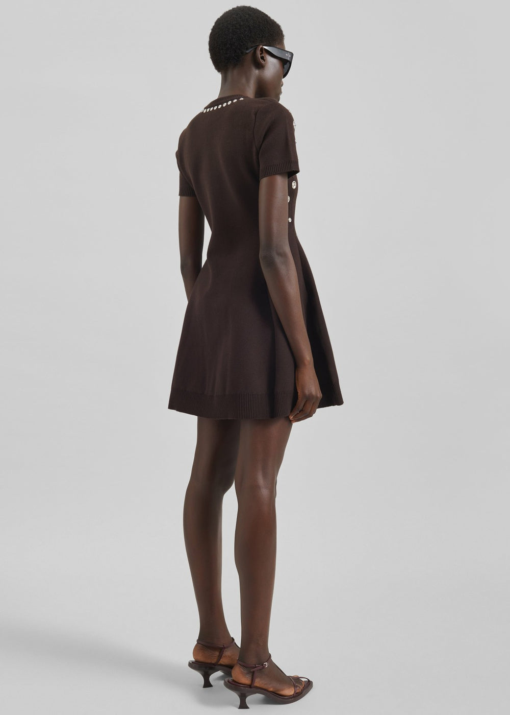 Coperni Snap Babydoll Dress Brown - Women
