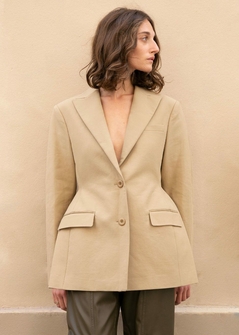 Colette Hourglass Blazer Camel - Women