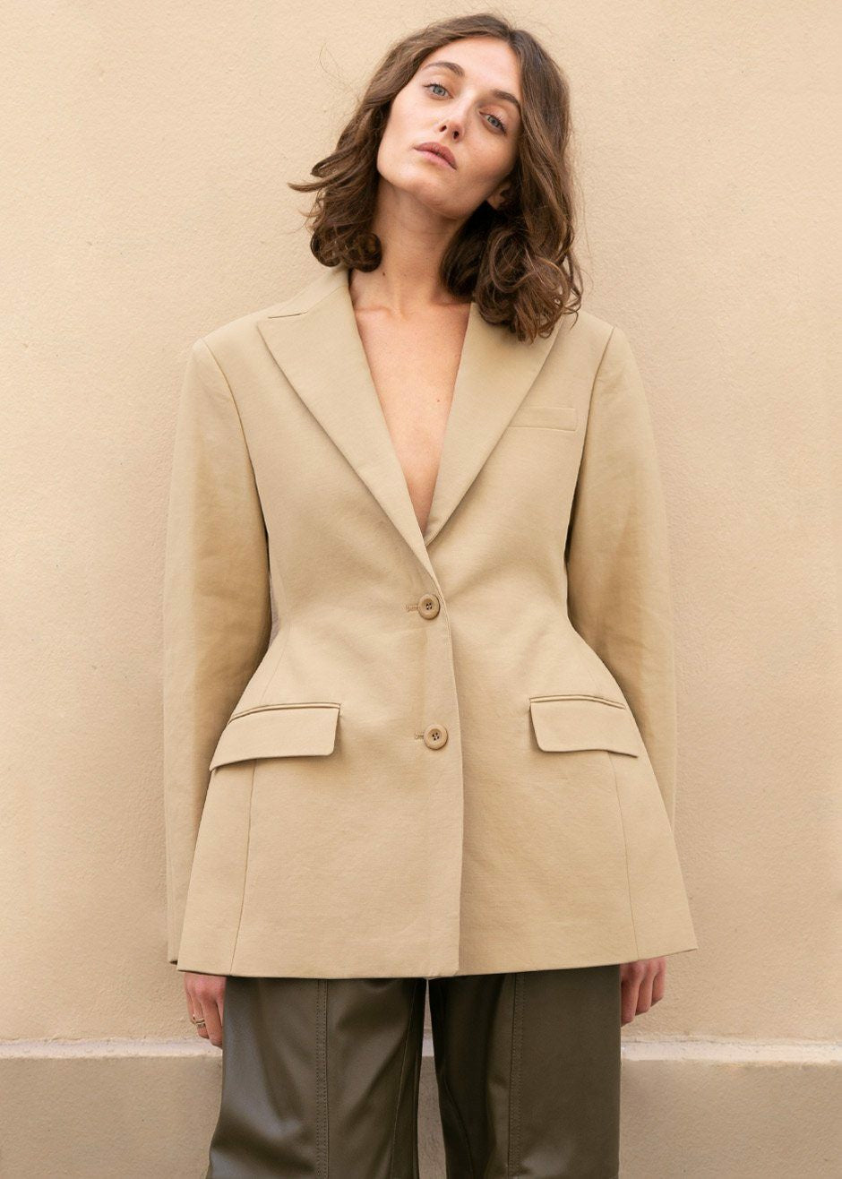 Colette Hourglass Blazer Camel - Women