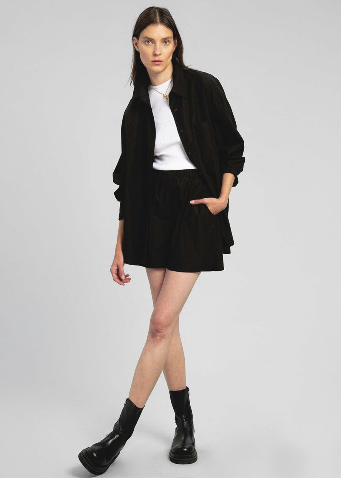 Lui Organic Cotton Shirt Black - Women