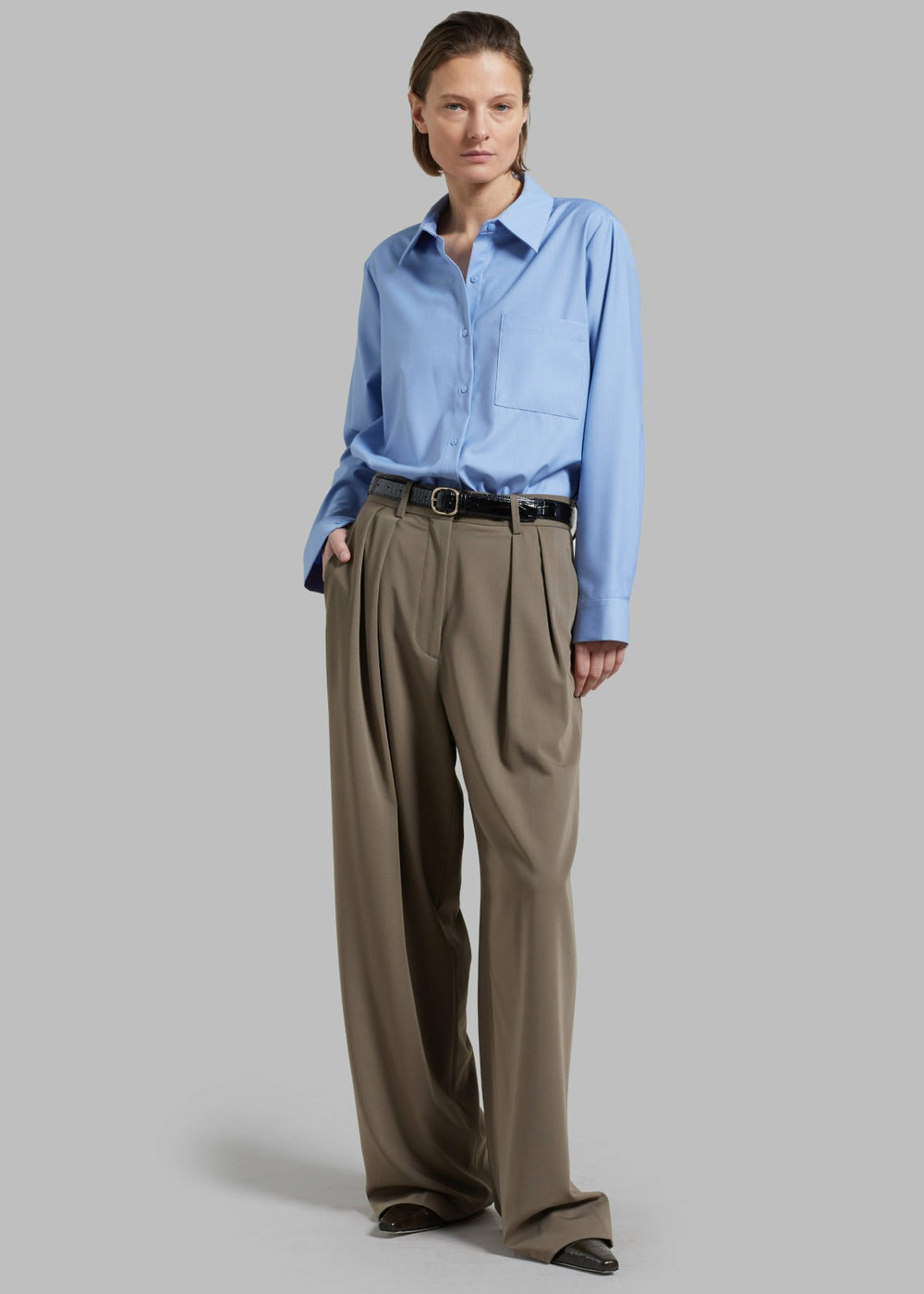 Tansy Pleated Trousers Olive - Women