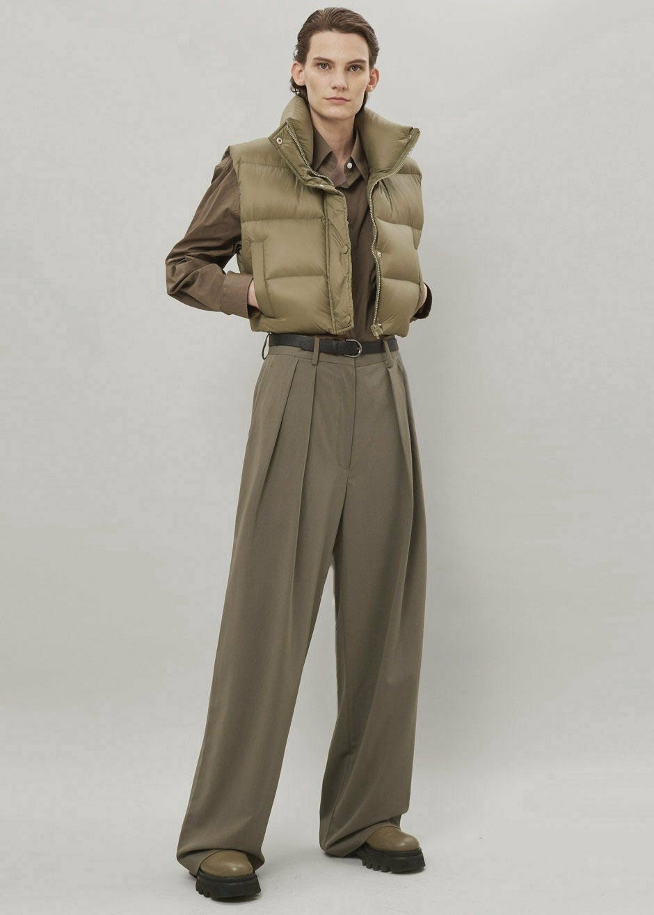 Tansy Pleated Trousers Olive - Women