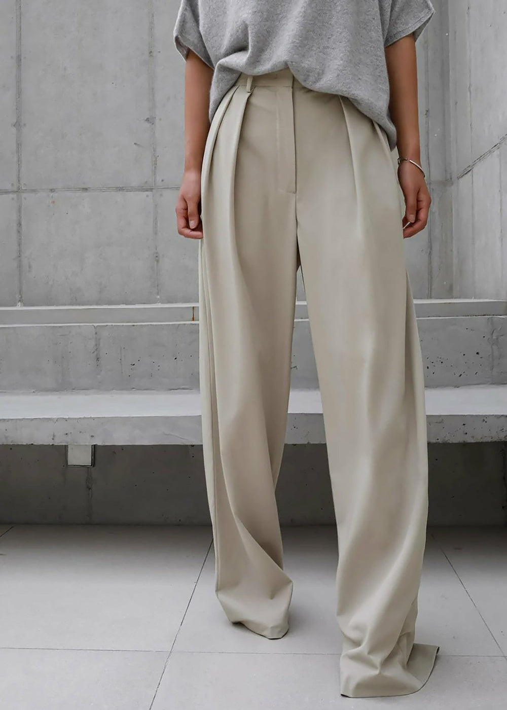 Tansy Pleated Trousers Beige - Women