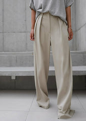Tansy Pleated Trousers Beige - Women