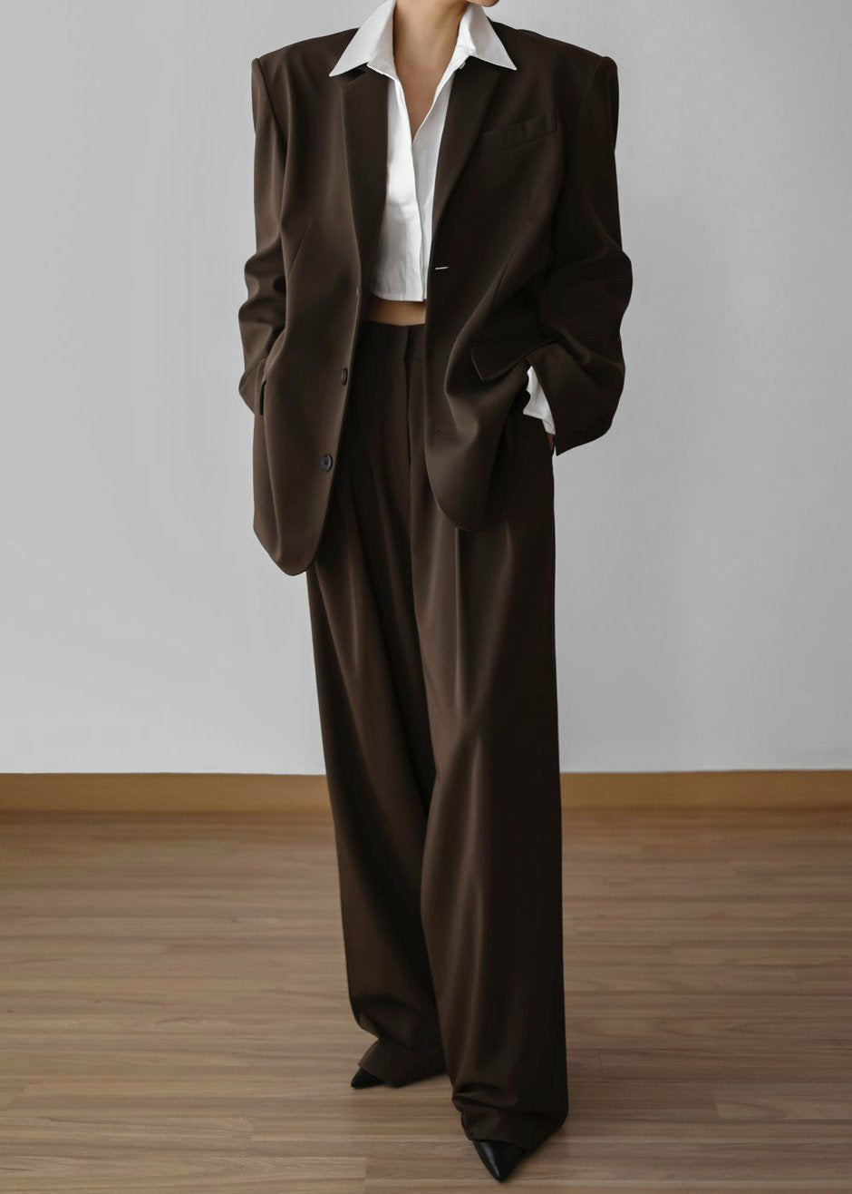 Tansy Oversized Blazer Chocolate - Women