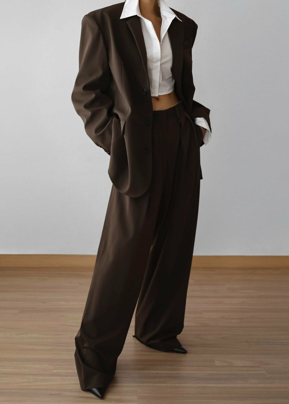 Tansy Oversized Blazer Chocolate - Women