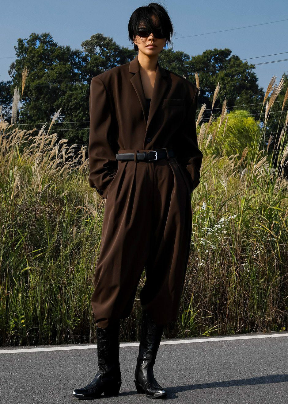 Tansy Oversized Blazer Chocolate - Women