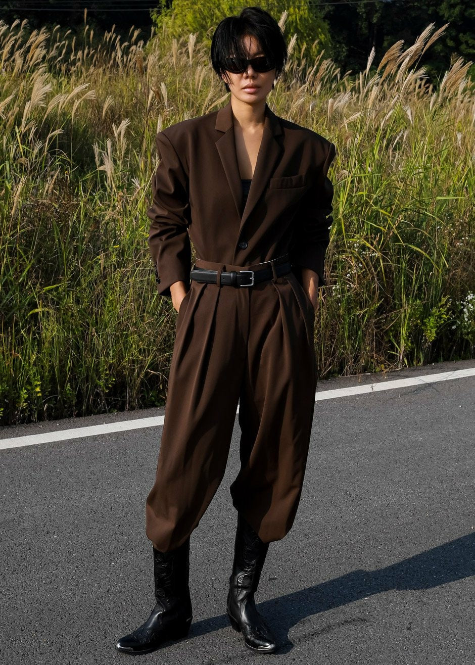 Tansy Oversized Blazer Chocolate - Women