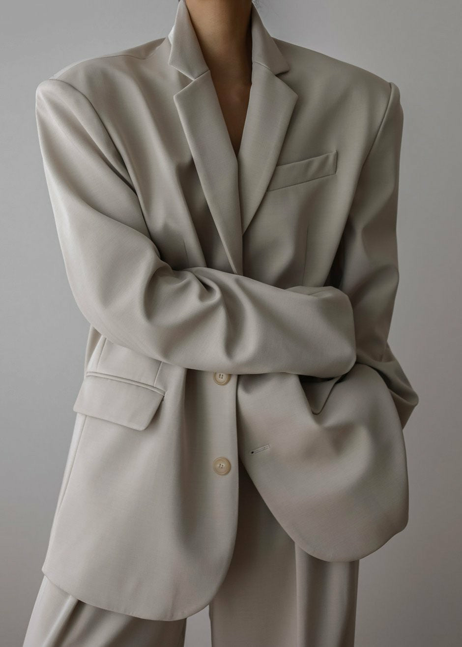 Tansy Oversized Blazer Beige - Women