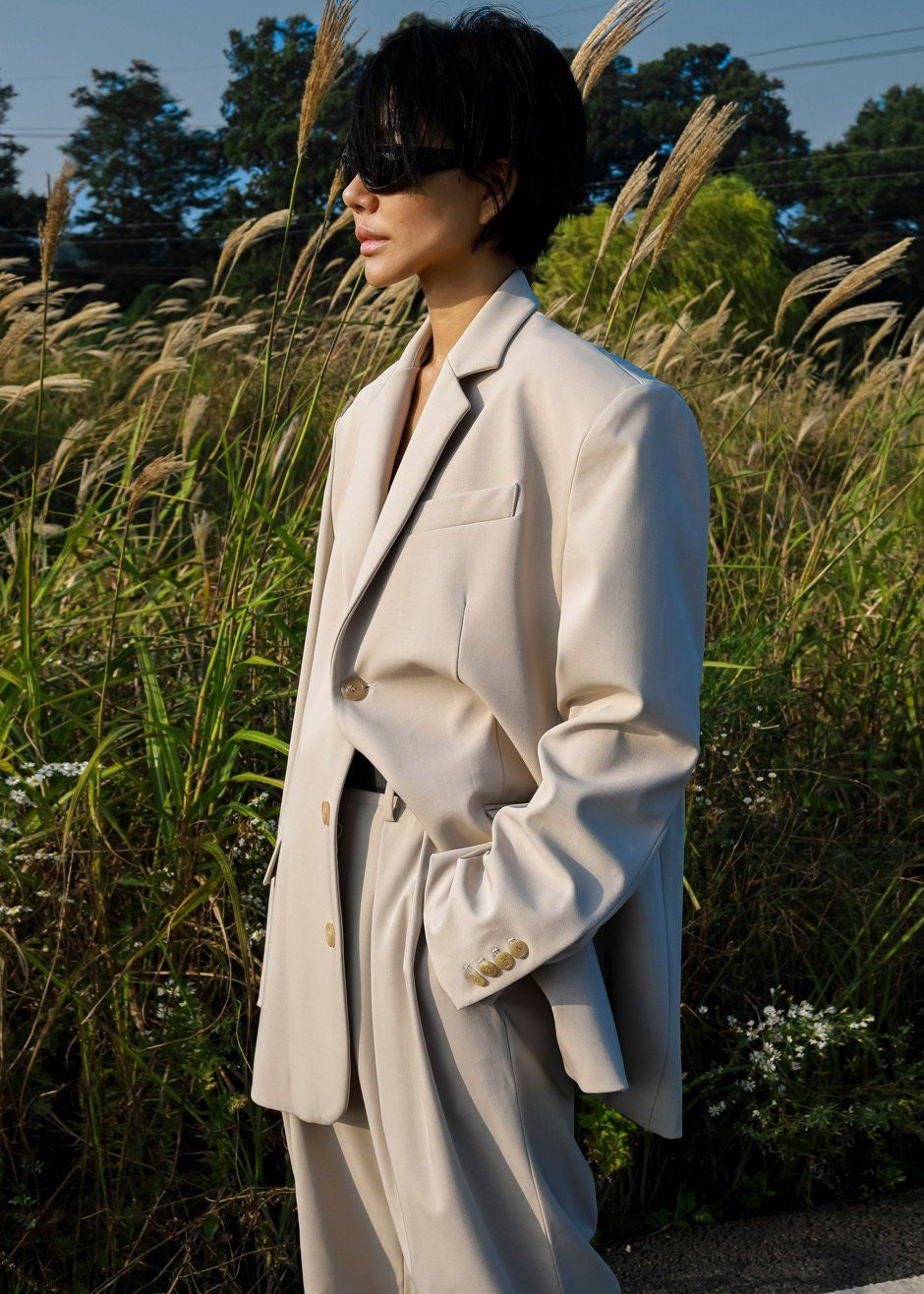Tansy Oversized Blazer Beige - Women