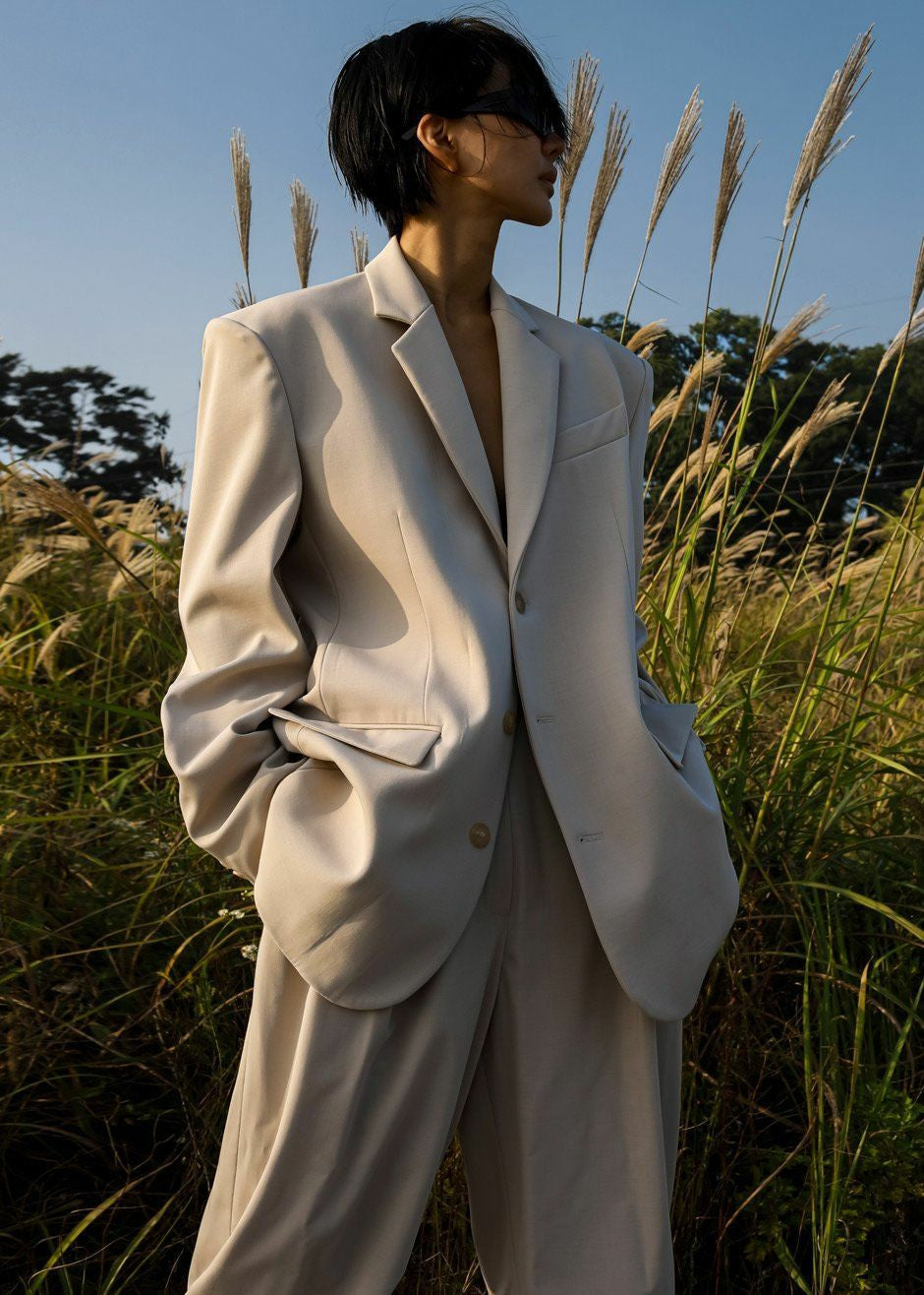 Tansy Oversized Blazer Beige - Women