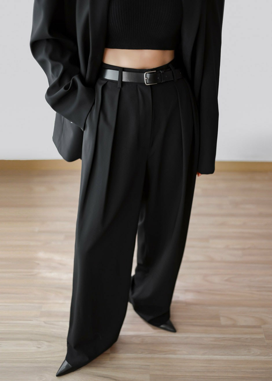 Tansy Pleated Trousers Black - Women