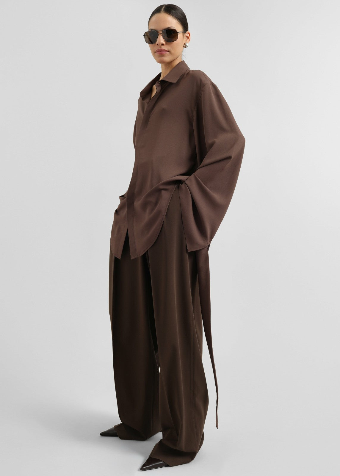Tansy Pleated Trousers Chocolate - Women