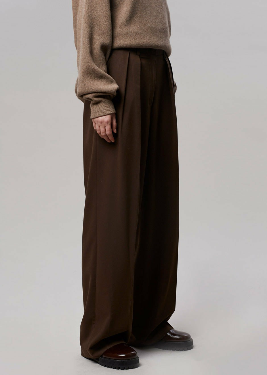 Tansy Pleated Trousers Chocolate - Women