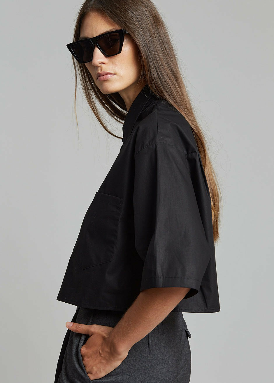 Odem Cropped Shirt Black - Women