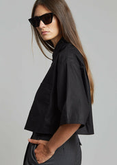 Odem Cropped Shirt Black - Women