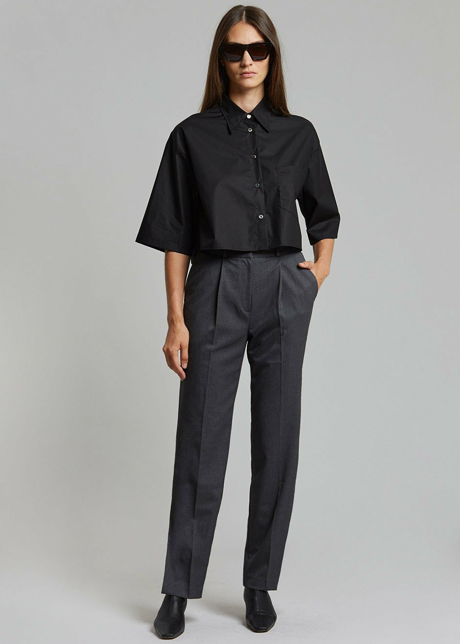Odem Cropped Shirt Black - Women