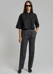 Odem Cropped Shirt Black - Women