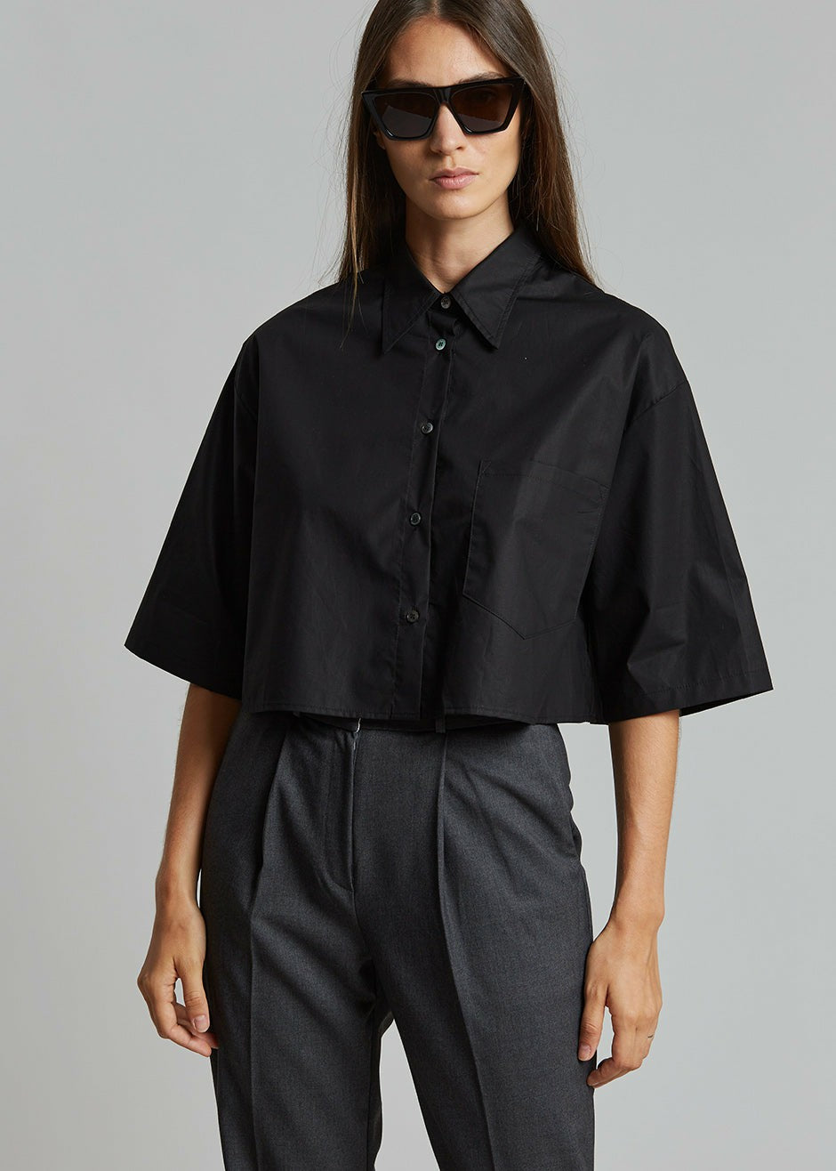 Odem Cropped Shirt Black - Women