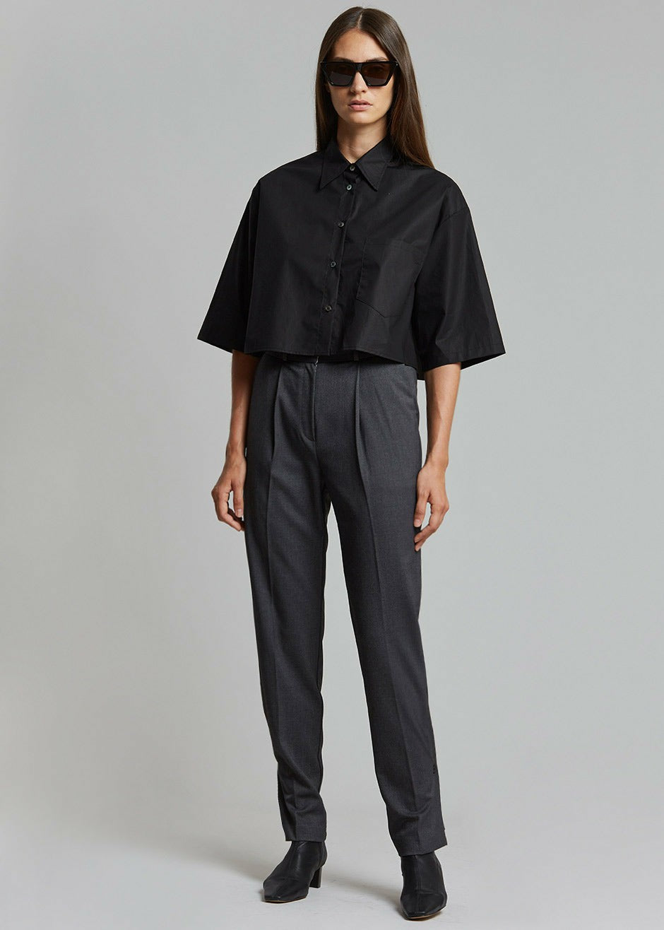 Odem Cropped Shirt Black - Women