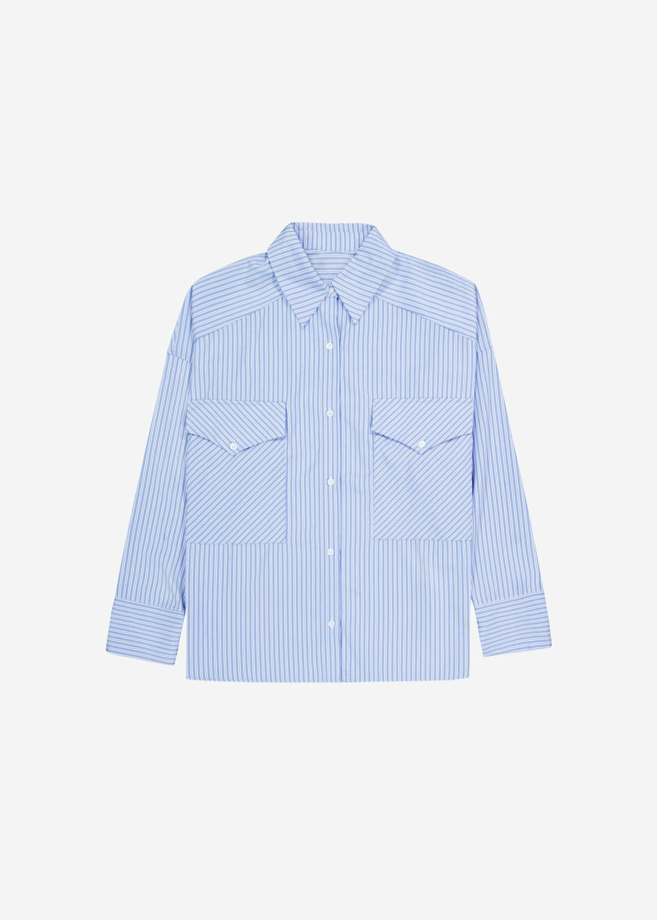 Orson Pocket Shirt Blue Stripe - Women
