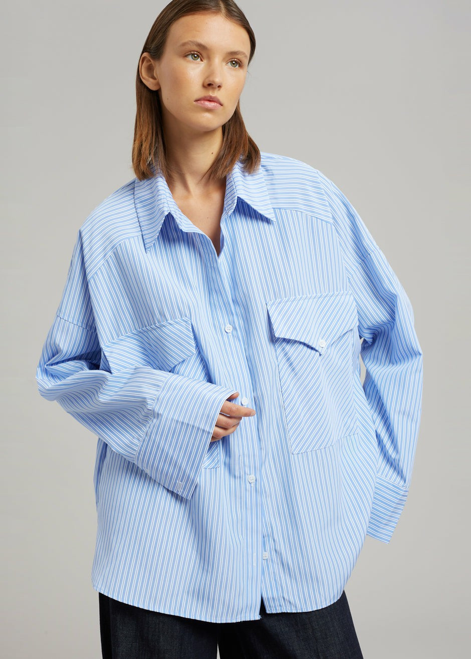 Orson Pocket Shirt Blue Stripe - Women