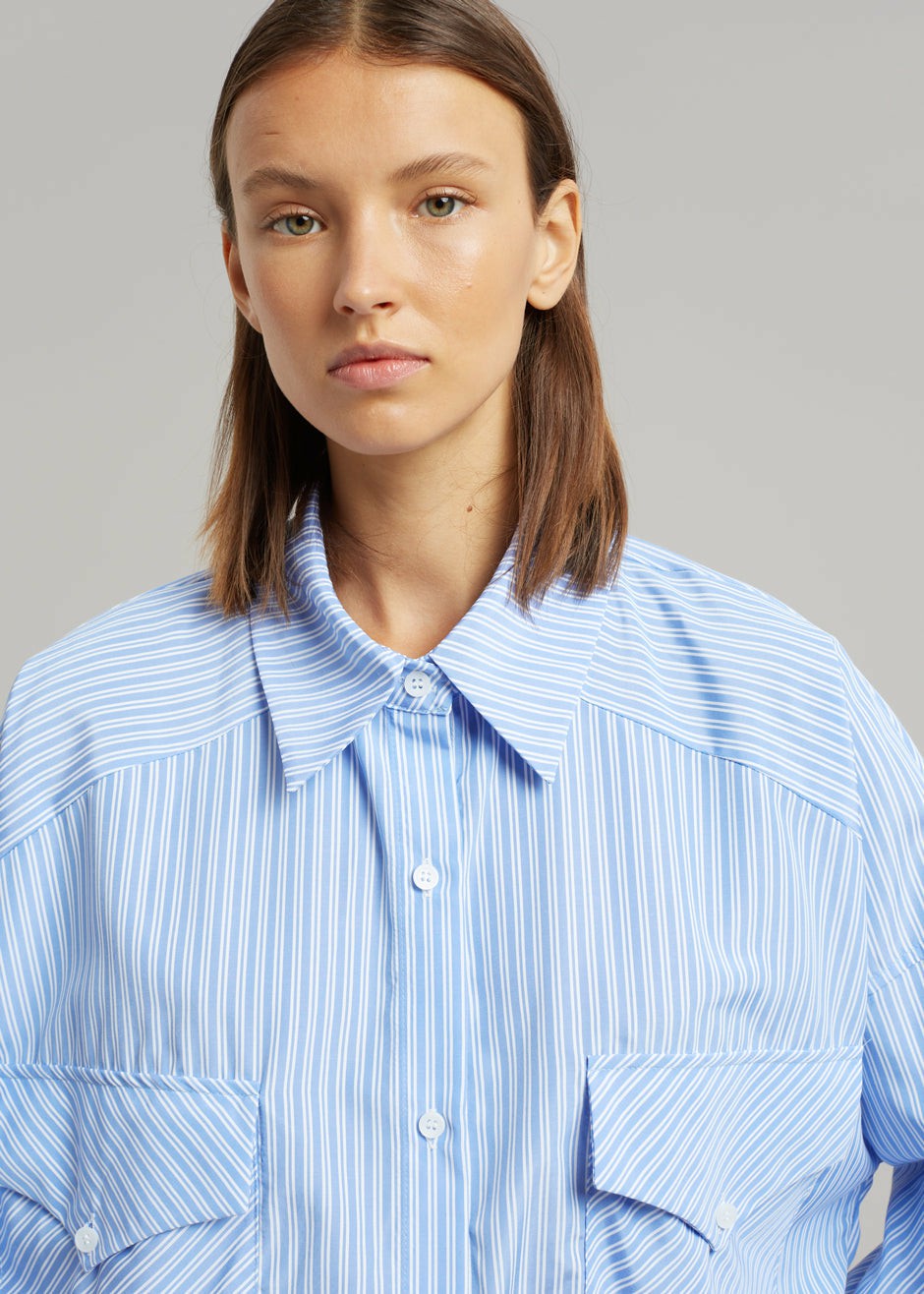 Orson Pocket Shirt Blue Stripe - Women