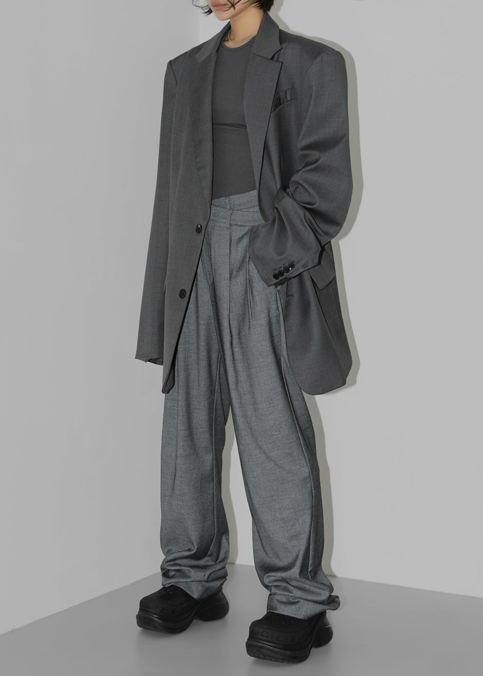Dee Maxi Oversized Blazer Charcoal - Women