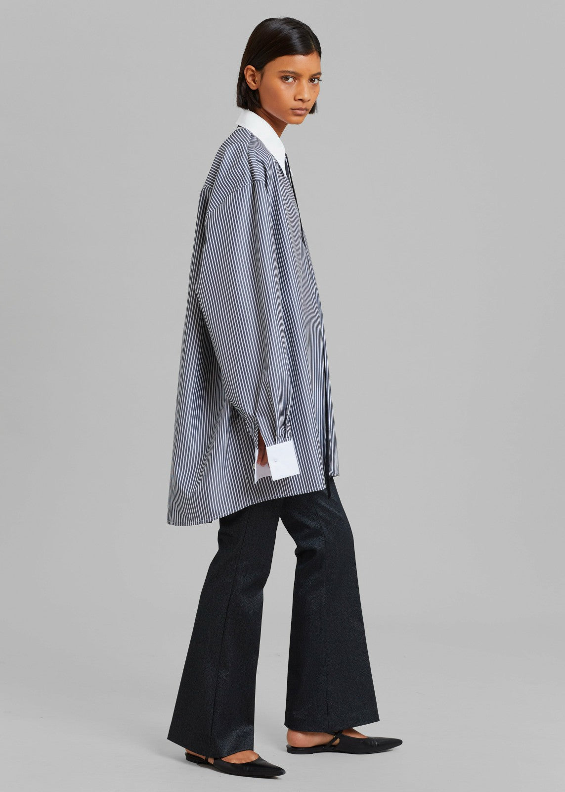 Jany Tie-Neck Shirt Black Stripe - Women