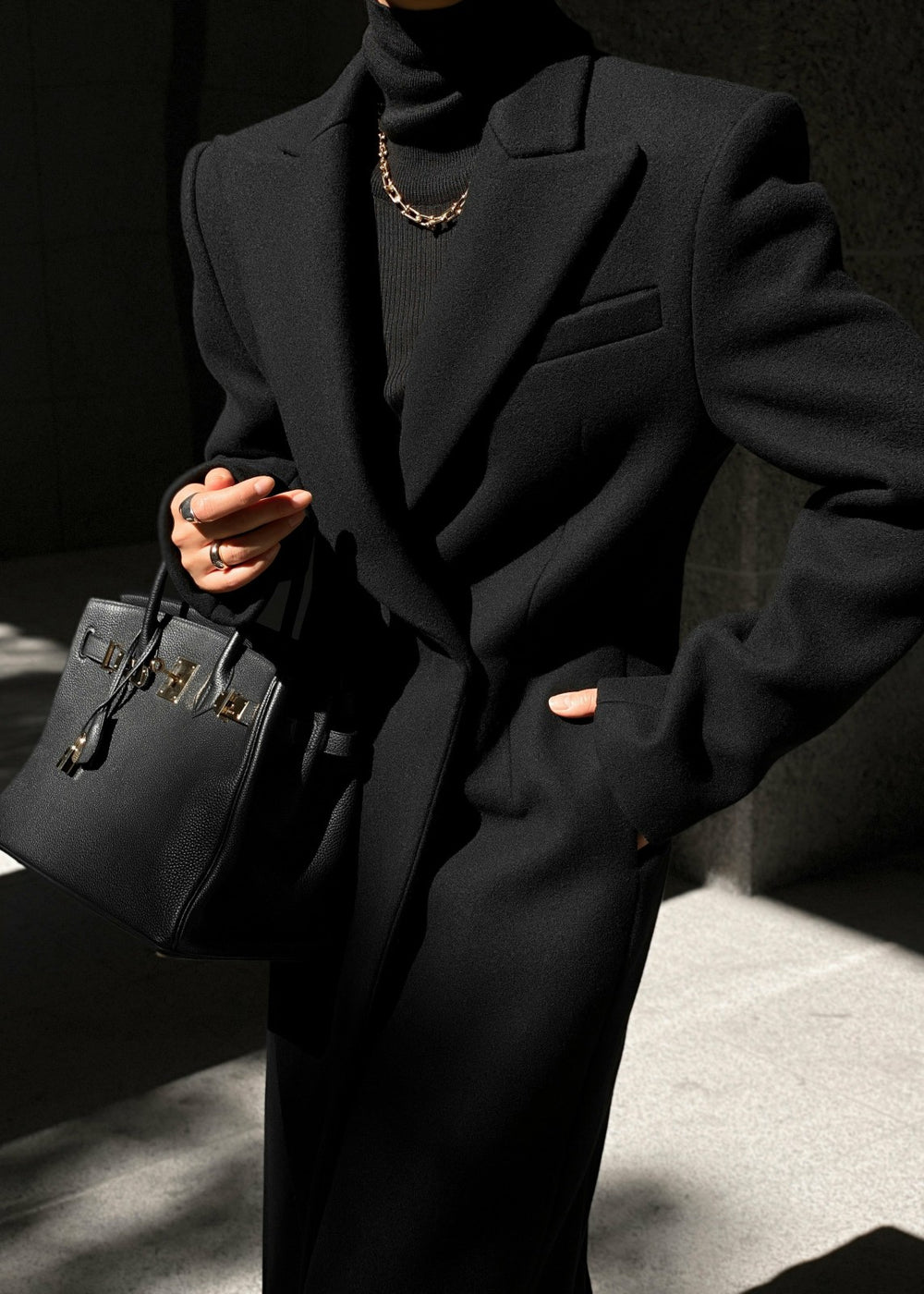 Melva Long Coat Black - Women