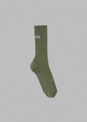 Frankie in English Ribbed Socks Thyme - Men/Women