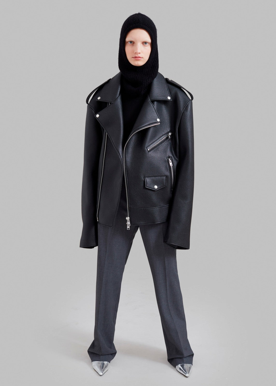 Chicago Oversized Biker Jacket Black - Women