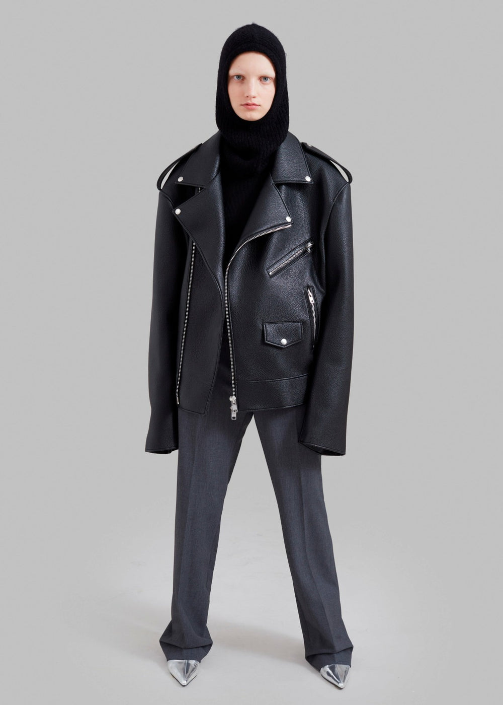 Chicago Oversized Biker Jacket Black - Women