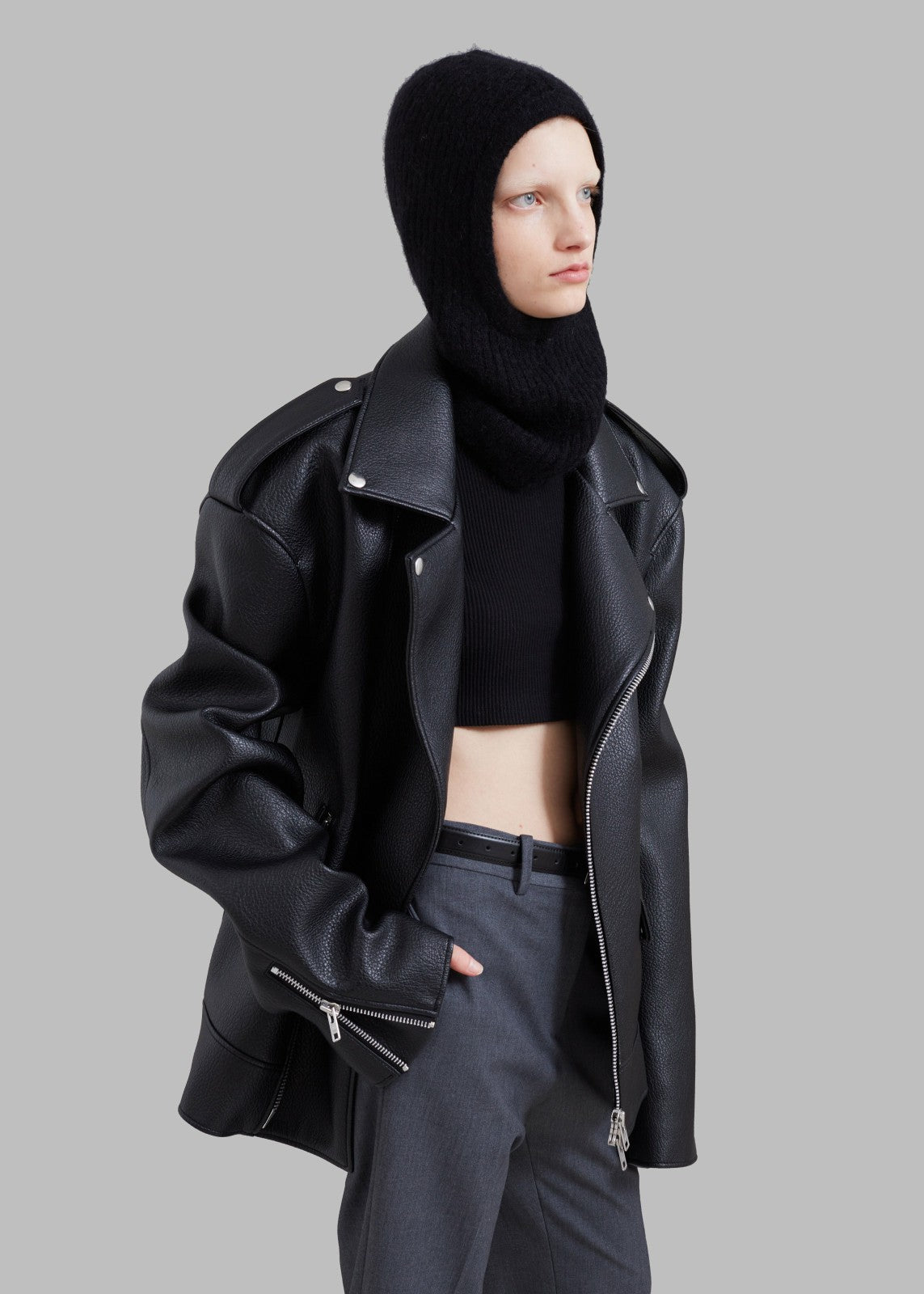 Chicago Oversized Biker Jacket Black - Women