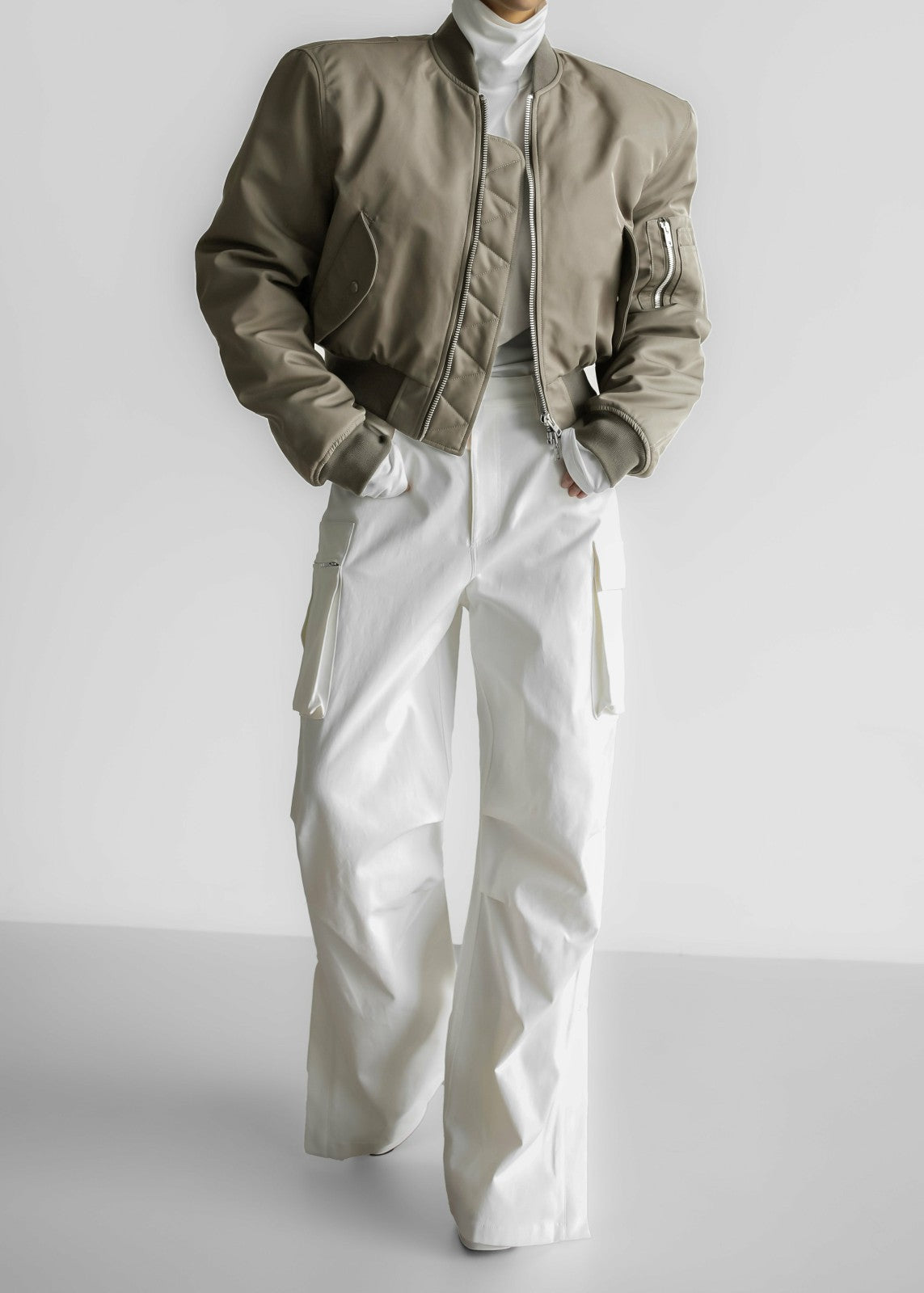 Mati Cropped Padded Bomber Olive - Women
