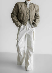 Mati Cropped Padded Bomber Olive - Women