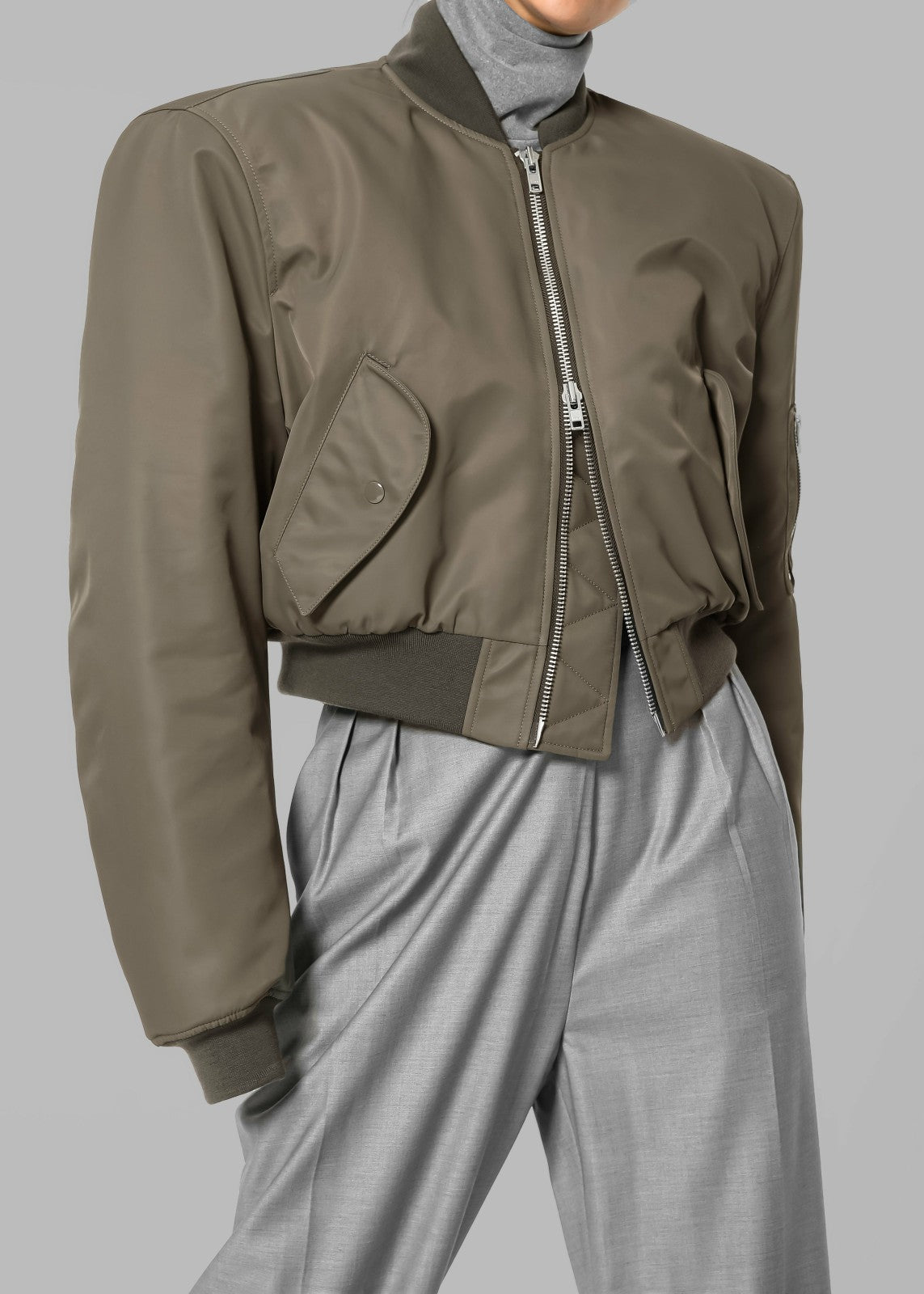 Mati Cropped Padded Bomber Olive - Women
