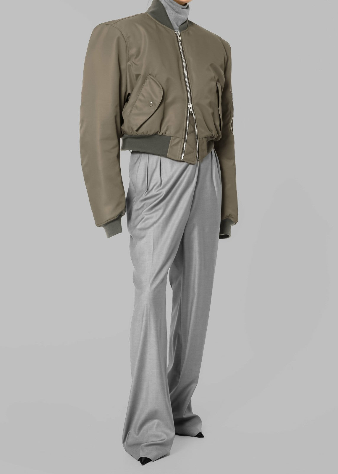 Mati Cropped Padded Bomber Olive - Women