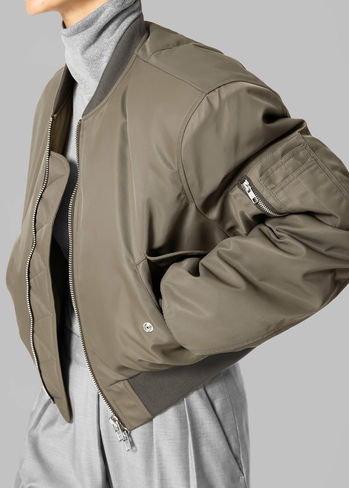 Mati Cropped Padded Bomber Olive - Women