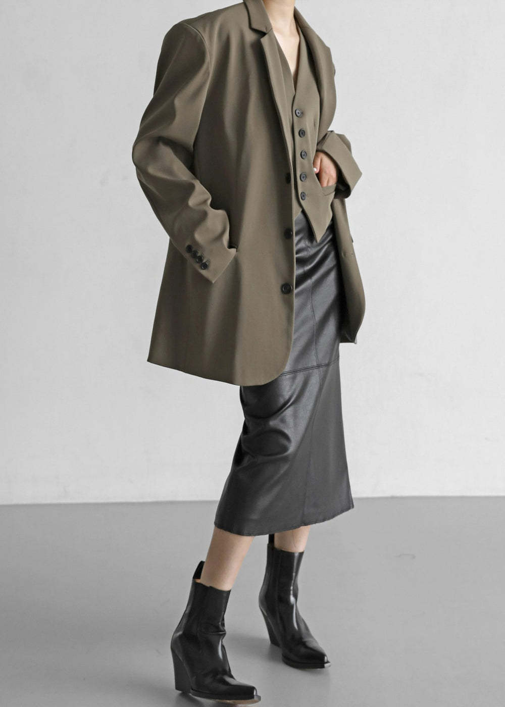 Tansy Oversized Blazer Olive - Women