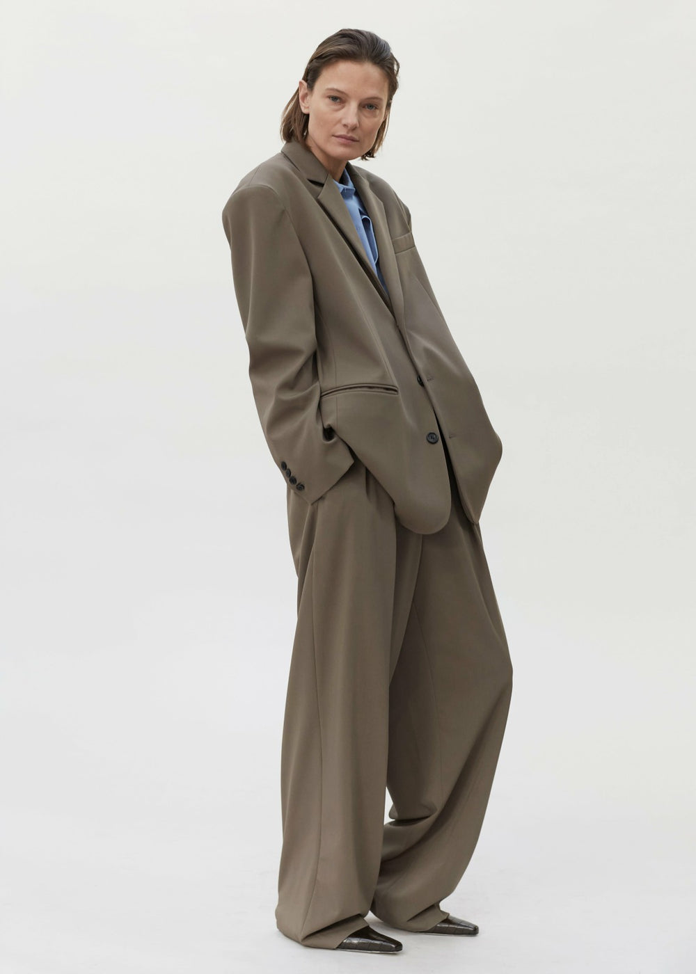 Tansy Oversized Blazer Olive - Women