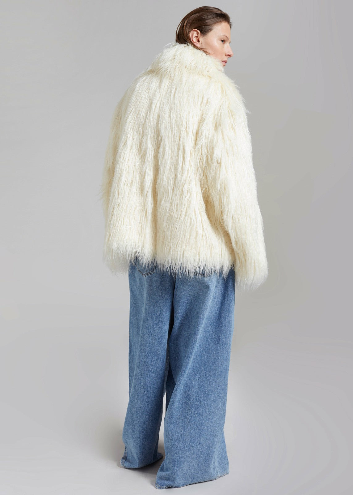 Liza Short Faux Fur Coat Off White - Women