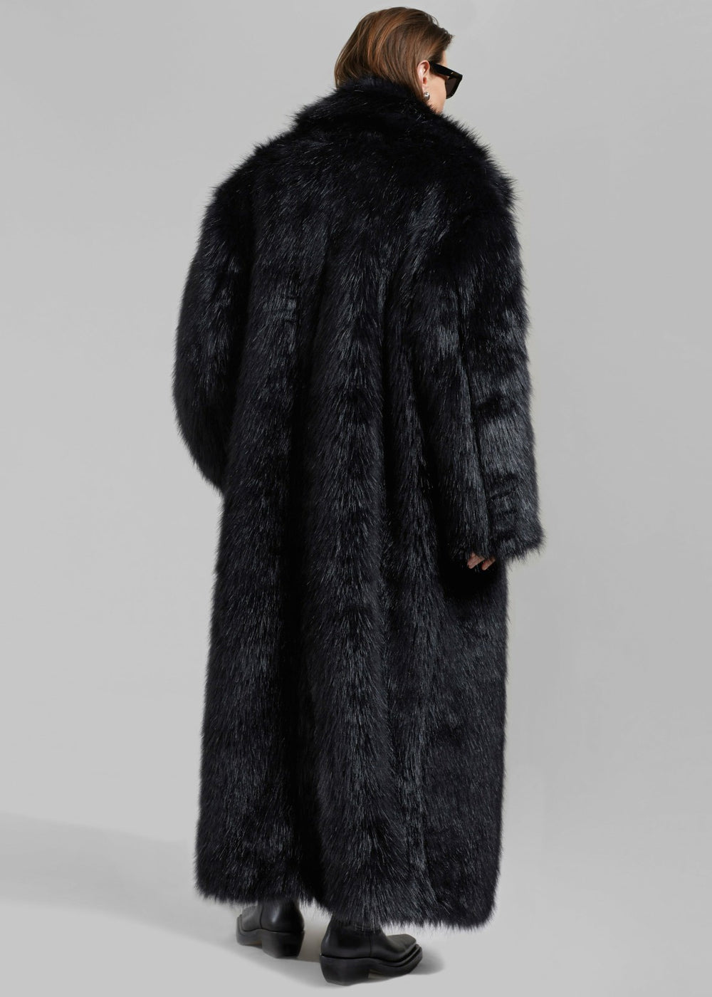Joan Long Faux Fur Coat Black - Women