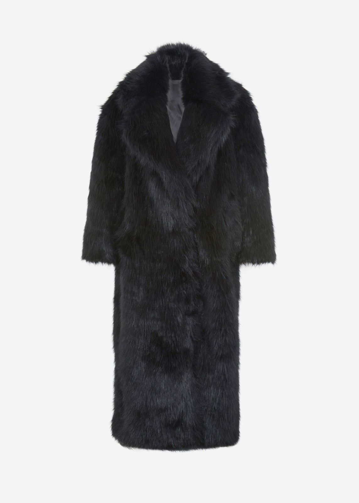 Joan Long Faux Fur Coat Black - Women