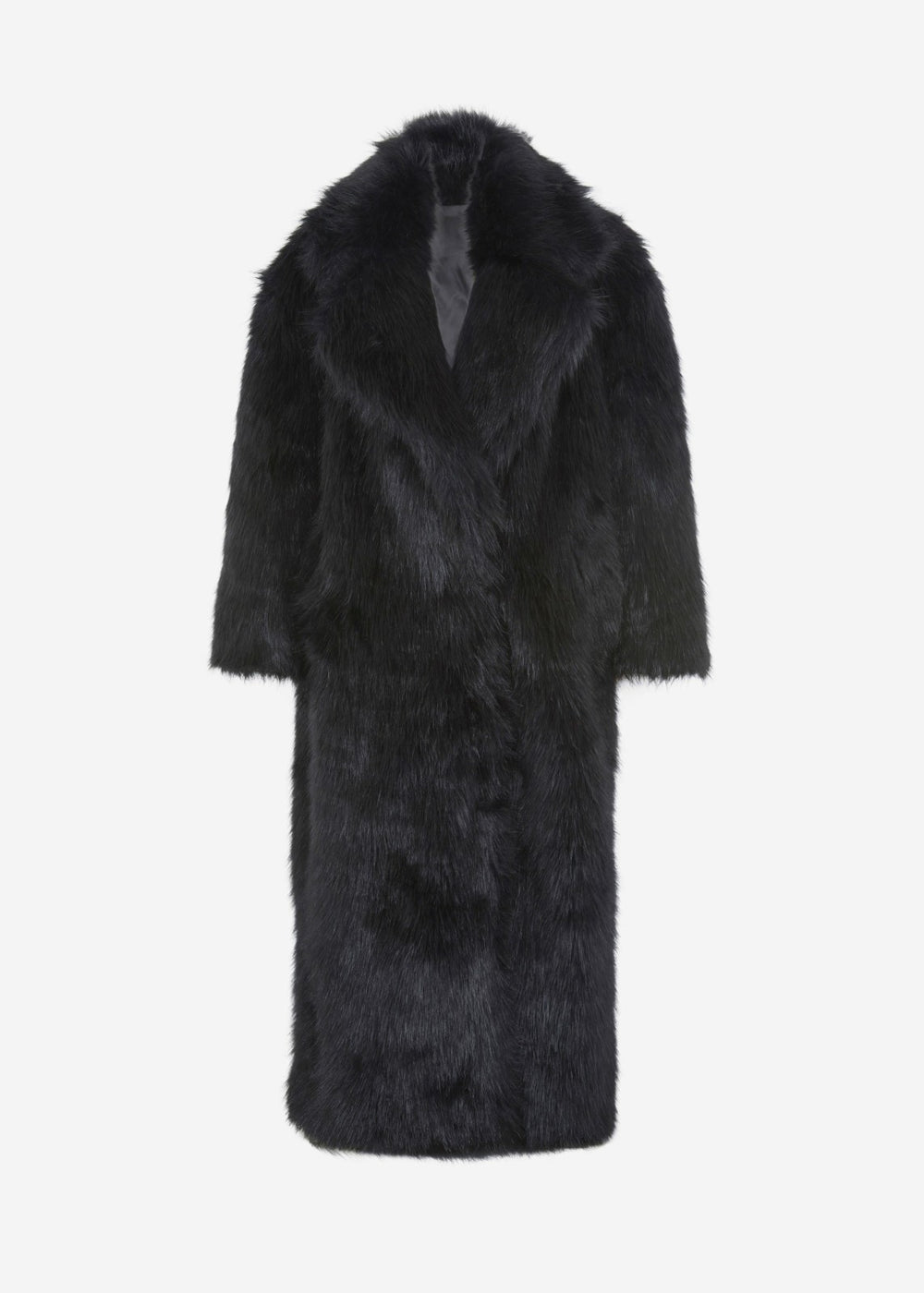 Joan Long Faux Fur Coat Black - Women