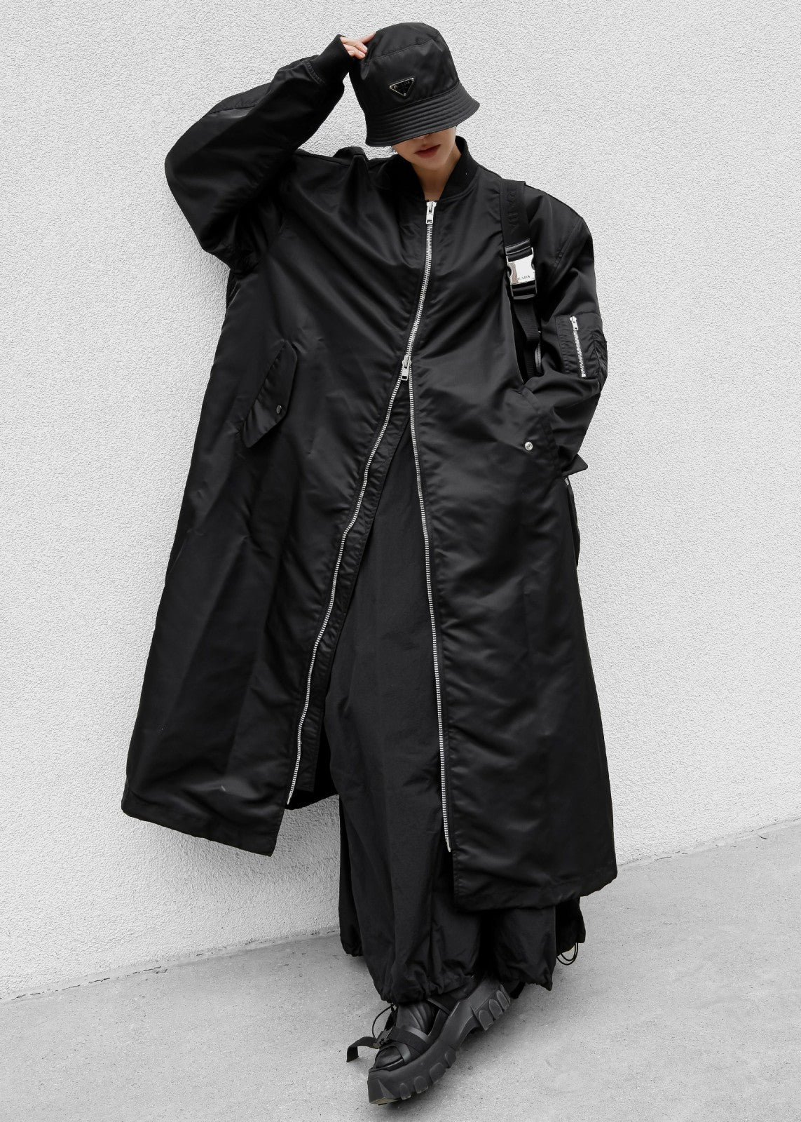 Isaac Oversized Bomber Coat Black - Women
