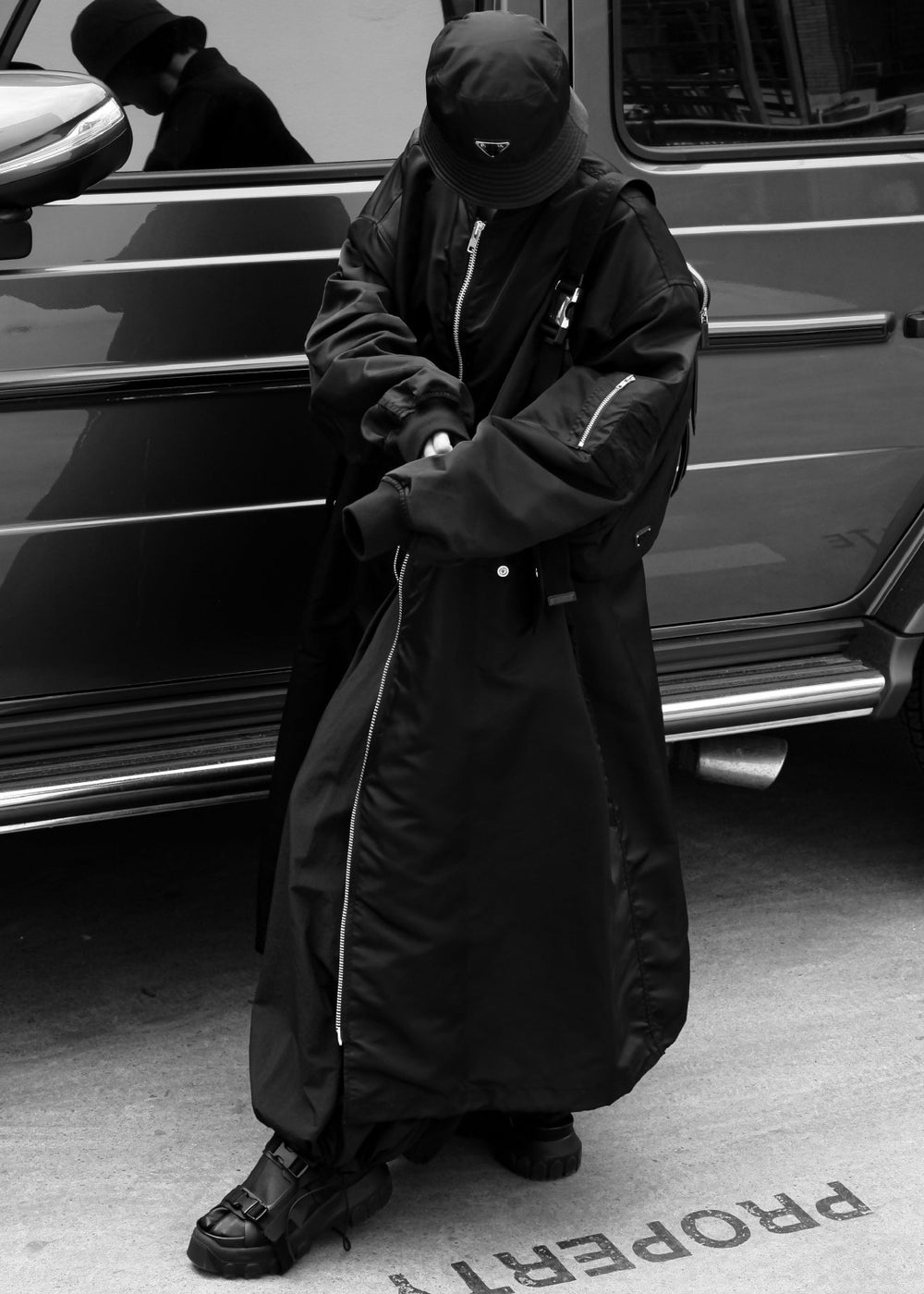 Isaac Oversized Bomber Coat Black - Women